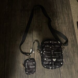 Black and White Crossbody Bag Set